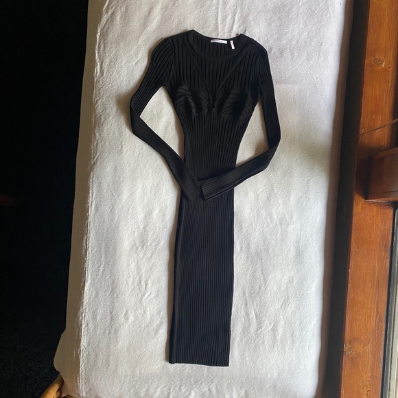 Minimalist Goth Helmut Lang Black Bodycon Dress Urban Witch Sz Small Halloween - Picture 3 of 10